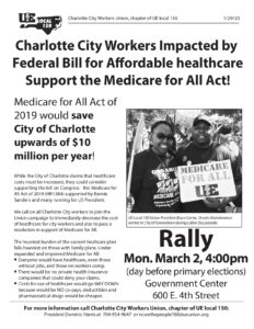 Charlotte City Workers Union's Newsletter (March 2020) article titled - "Charlotte City Workers Support Medicare for All"