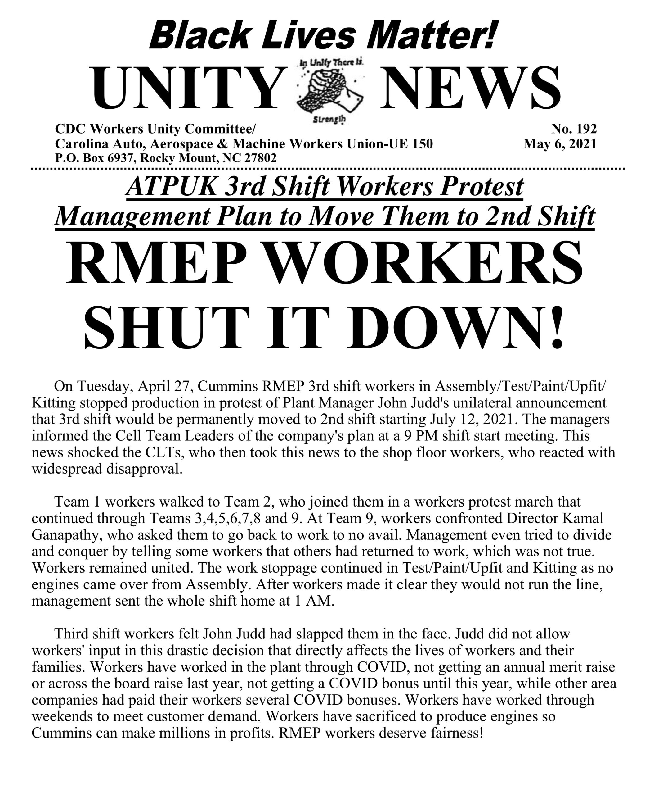 RMEP Workers Shut It Down!