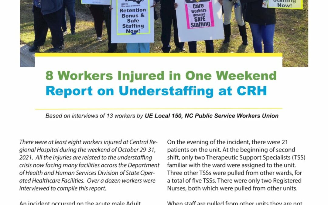 Report: 8 Workers Injured in One Weekend, Understaffing in NC DHHS